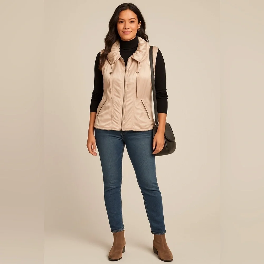 CAbi Shearling Lined CabinCore Adventure Ready Outdoor Vest Cozy Chic Layering - Picture 2 of 10
